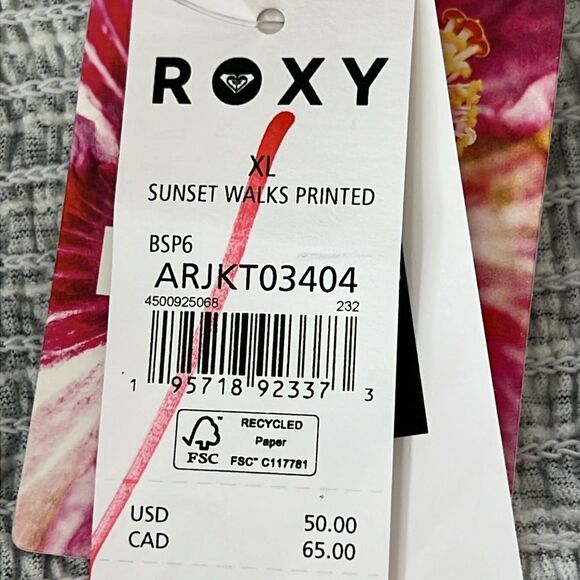 Roxy Sunset Walks Puff Sleeve Crop Size XL - Picture 6 of 6